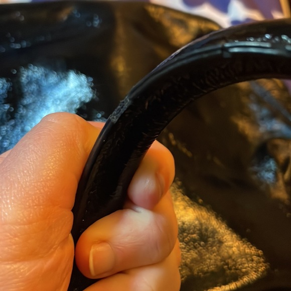 Kate Spade black patent leather shoulder bag tote - Picture 6 of 6